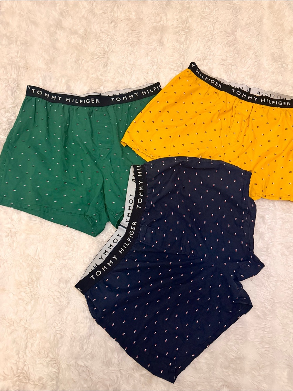 Tommy Hilfiger Kids Boxer Shorts Pack — Green, Yellow & Navy